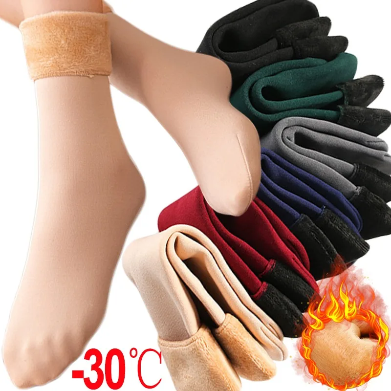 Top Trends: Home Snow Boots Floor Hosiery Winter Warm Thicken Thermal Socks Women Plush Soft Casual Solid Color Sox Wool Cashmere Stocking Shoppable Styles