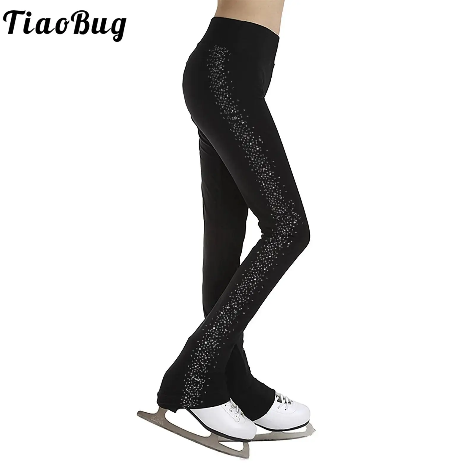 Top Trends: Kids Girls Shiny Rhinestones Figure Skating Pants Tights Leggings Ice Skating Gymnastics Workout Dance Performance Costume Shoppable Styles