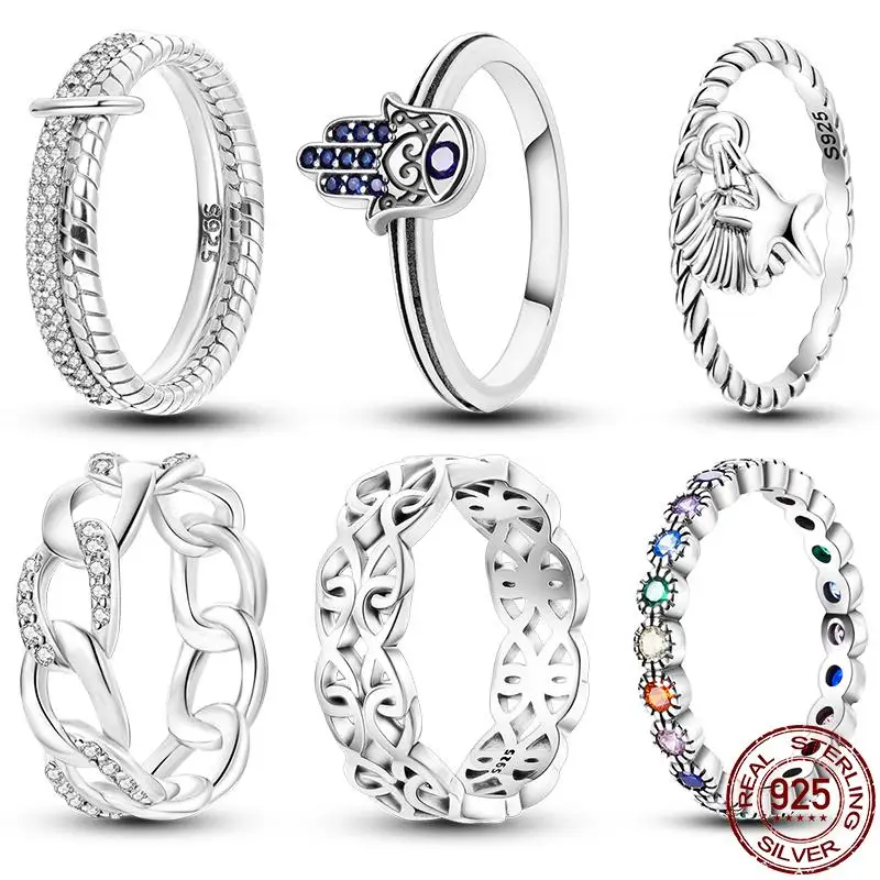 Top Trends: New In Hot Sale 925 Sterling Silver Rings For Women Hand Of Fatima Ring Making Jewelry Gift Party Engagement Shoppable Styles