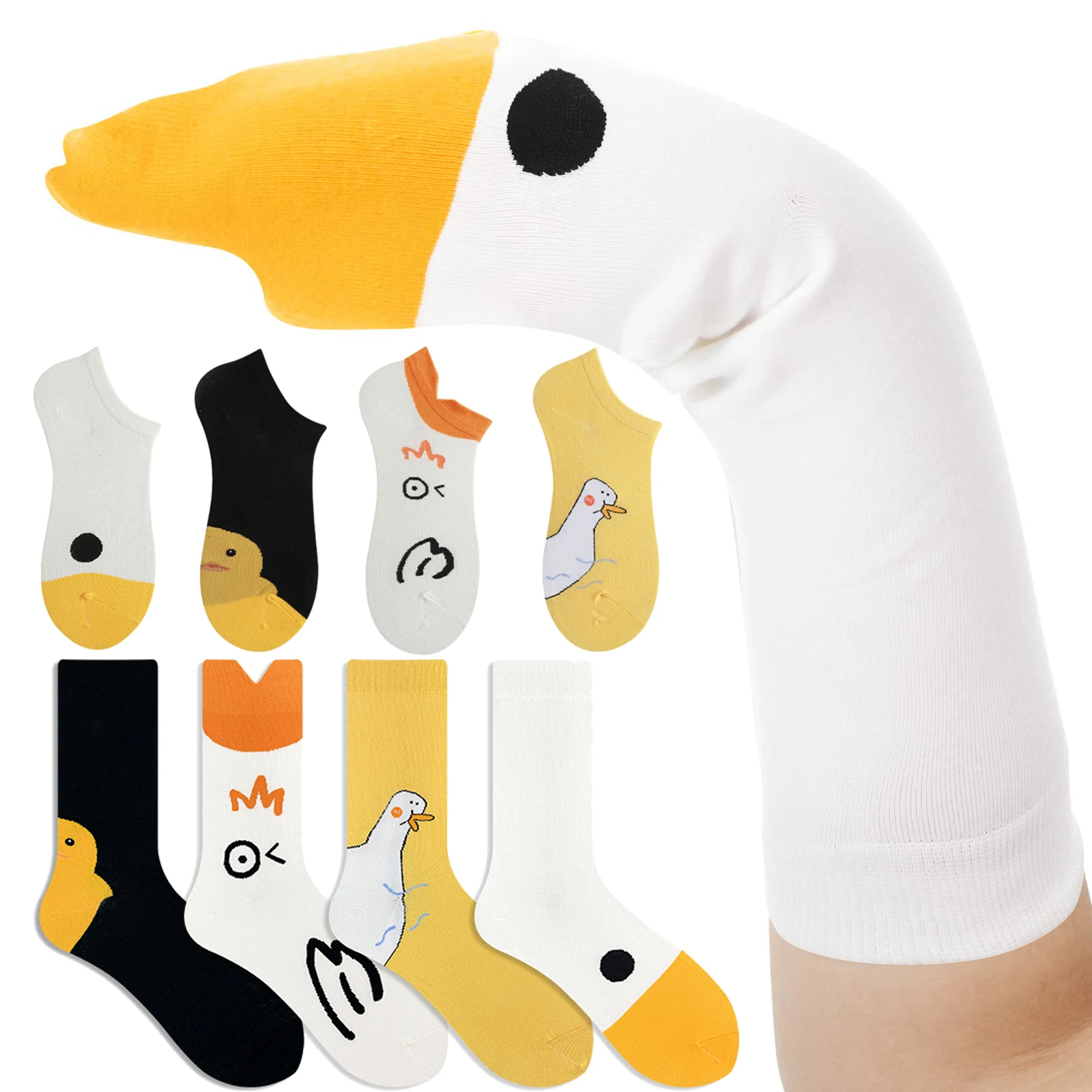 Top Trends: Funny Goose Duck Printed Long / Short Socks Women Cartoon Animal Sock Winter Spring Mid Tube Cotton Sock For Sports Casual Socks Shoppable Styles