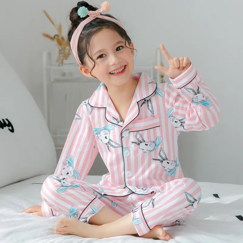 Top Trends: Children Pajamas Sets Cotton 2024 Spring Kids Cartoon Homewear Suit Girls Casual Long Sleeve Christmas Pyjamas Set Sleepwear Shoppable Styles