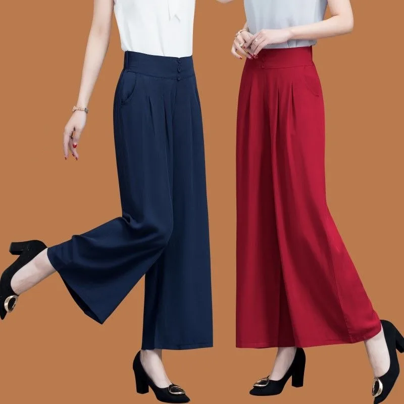 Top Trends: Spring Summer Women Oversize Casual Pants Thin Solid Streetwear Fashion New Big Size Elastic High Waist Korean Vintage Trousers Shoppable Styles