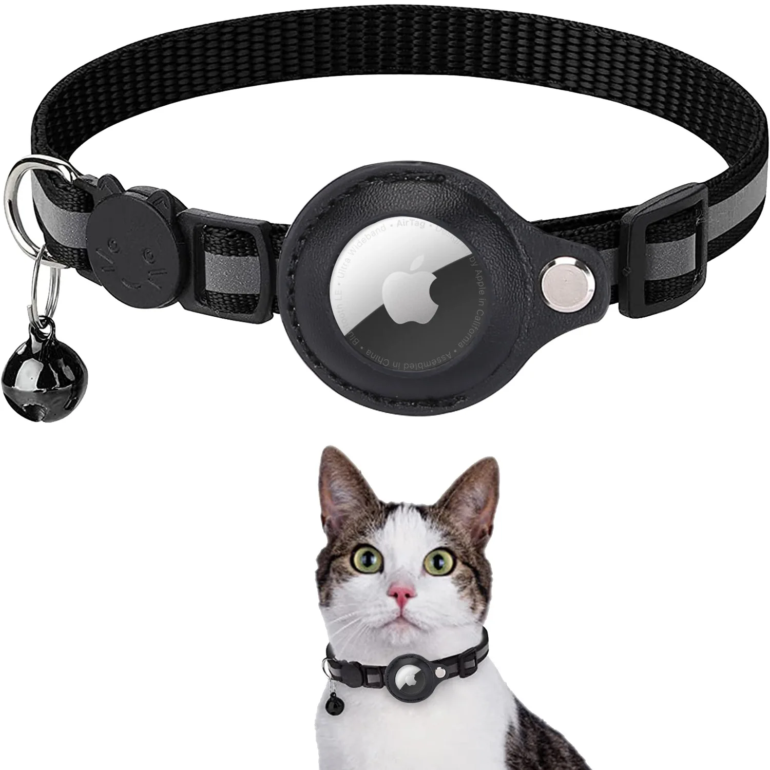 Top Trends: 2023 Suitable For Apple Airtag Tracker Protector Anti Missing Pet Locator Collar Cat Reflective Bell Collar Airtags Apple Shoppable Styles