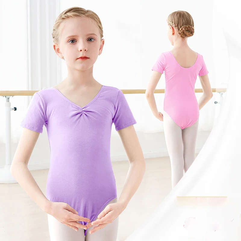 Top Trends: Children Kids Pink Cotton Short / Long Sleeve Bodysuit Купальнік Leotard Clothes Girls Ballet Dance Gymnastics Dancewear Shoppable Styles