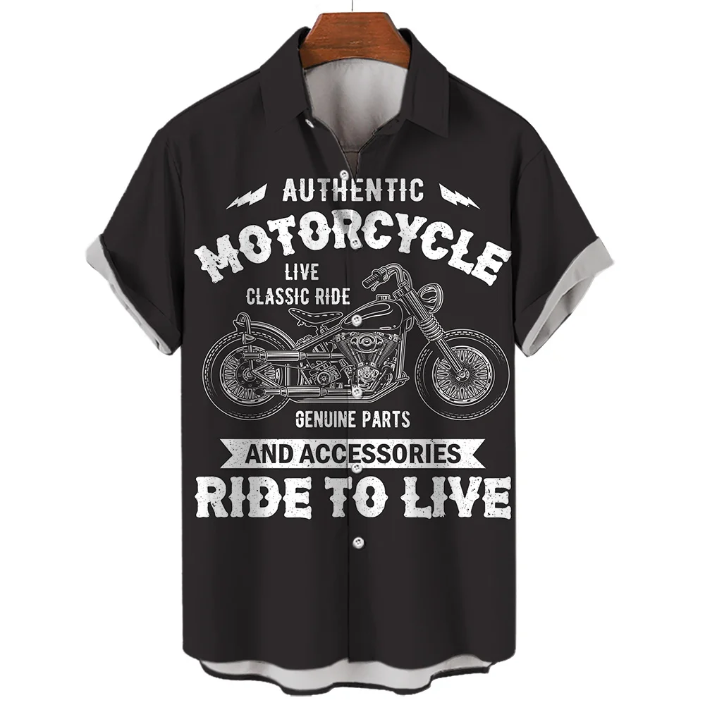 Top Trends: Vintage Biker Shirts For Men Summer Clothing 3d Motorcycle Graphics Oversized Short Sleeve Tops Streetwear Men Shirt And Blouses Shoppable Styles