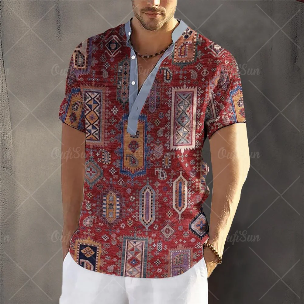 Top Trends: Luxury Men's T-Shirts Hawaiian Shirt Short Sleeve Top 3D Print Clothing Oversized Cardigan Apparel Retro Streetwear Men's Henley Shoppable Styles