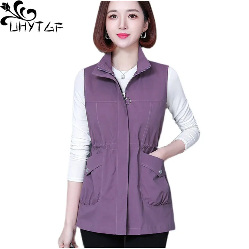 Top Trends: UHYTGF Spring Summer Vest Jacket Women's Korean Sleeveless Coat Female Thin Waistcoat Middle-Aged Mom Casual Tops Outerwear 2102 Shoppable Styles