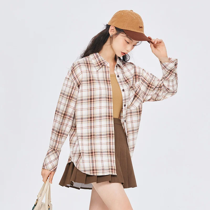 Top Trends: Semir Women Shirt Long-Sleeved Shirt Mid-Length Loose Clothes Casual Trend Autumn Retro Plaid Shirt Shirt For Women Shoppable Styles - Image 5