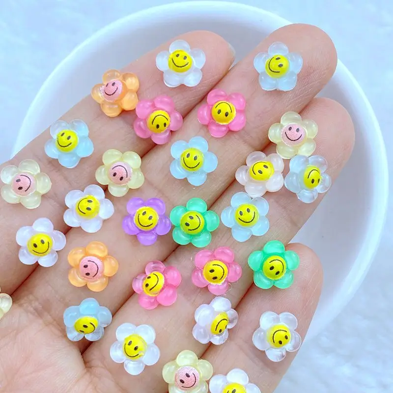 Top Trends: 50pcs New Cute Mini Shiny Cartoon Sunflower Nail Rhinestones Gems Glitter Nail Art Jewelry Manicure Nail Decoration Accessorie Shoppable Styles