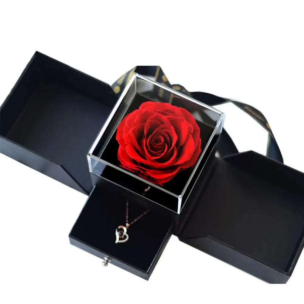 Top Trends: Necklace Box Useful Mini Festive Eternal Rose Necklace Ring Box Valentines Day Gift Necklace Case Necklace Box Shoppable Styles