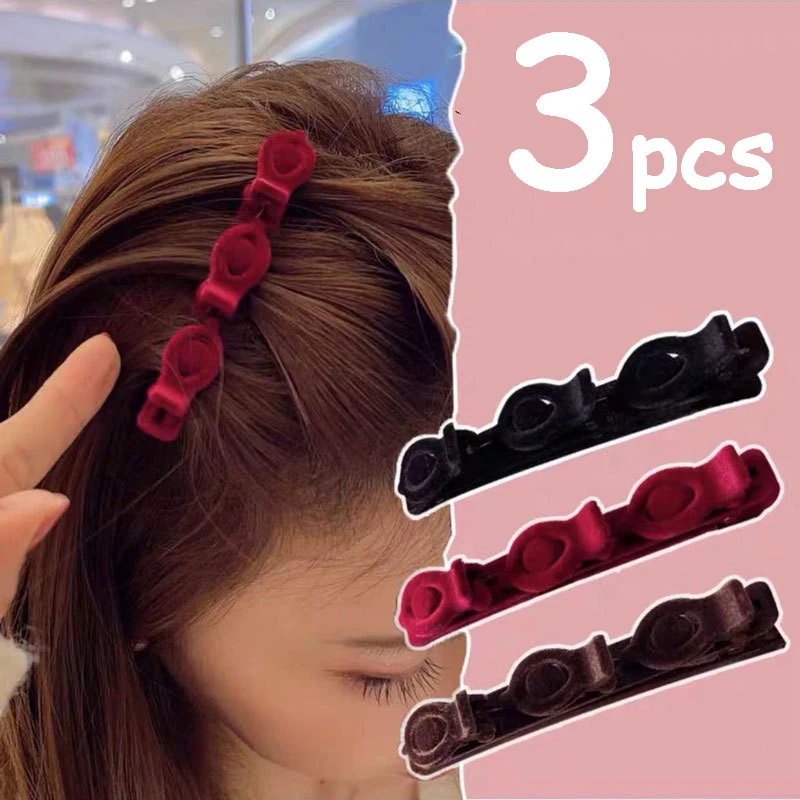 Top Trends: 1-3pcs Flocking Hair Clip Hair Styling Side Bangs Hairpin Flock Pins Clip Broken Hair Holder Barrettes Barrette Hair Accessories Shoppable Styles