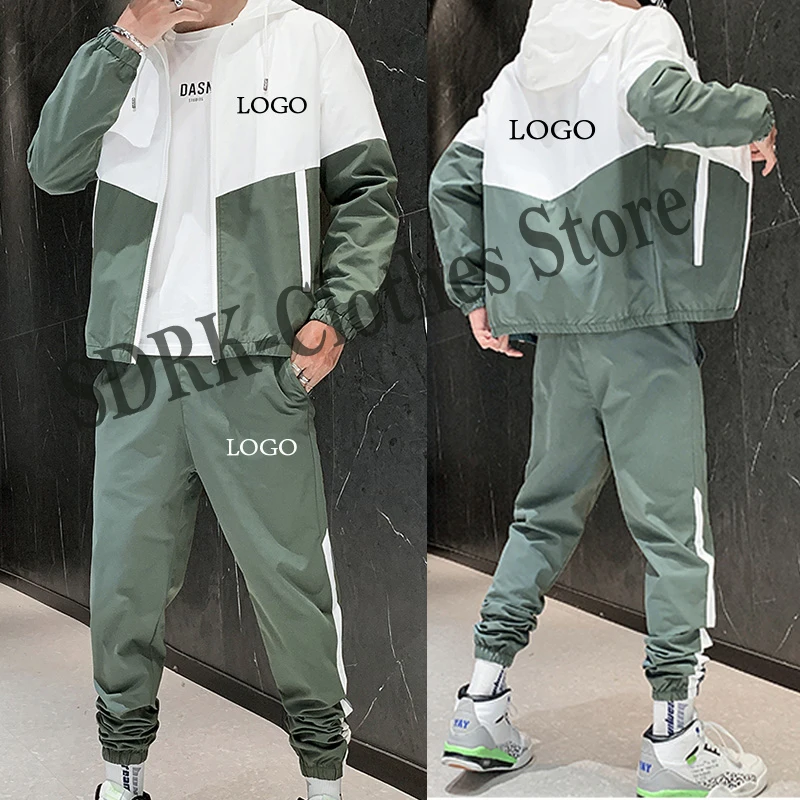 Top Trends: Custom LOGO Men Tracksuit Jacket+ Pants Fashion Harajuku Sportswear Homme Jogging Set Streetwear Shoppable Styles - Image 3