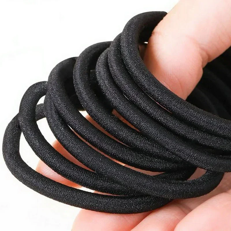 Top Trends: 50 / 100Pcs 3 / 4 / 6mm High Elastic Hair Bands For Women Girls Black Hairband Ties Ponytail Holder Scrunchies Kids Hair Accessories Shoppable Styles - Image 6