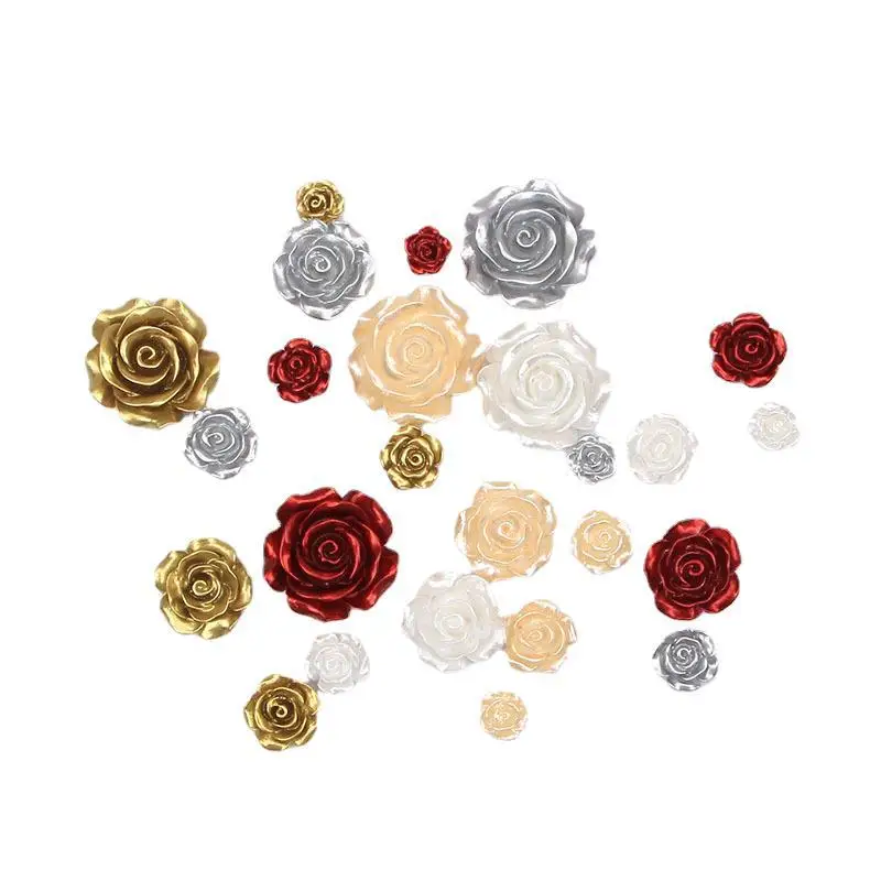 Top Trends: Resin Rose Flower Charms Beads Part For DIY Jewelry Making 10mm-25mm Flatback Roses Cabochons Color Handmade Accessories Supply Shoppable Styles - Image 4