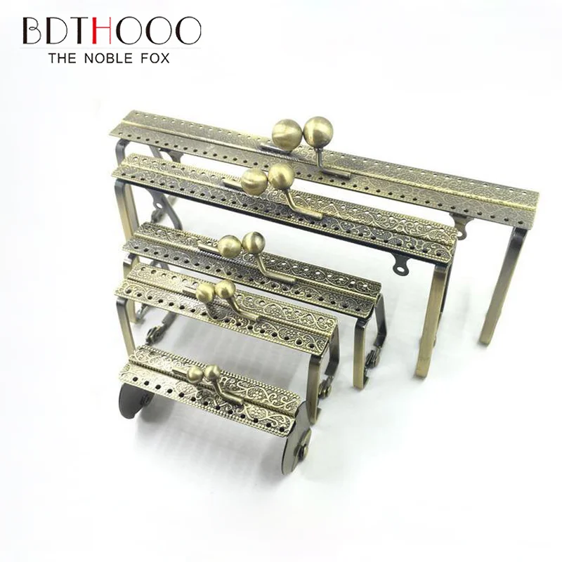 Top Trends: 10pcs 19cm Metal Purse Frame Handle Clutch Bag Accessories For Making Kiss Clasp Lock Bronze Hardware Shoppable Styles