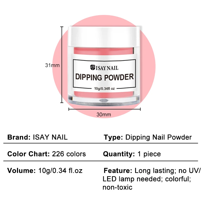 Top Trends: Isaynail Summer New Color Nail Powder 10g / Jar Without Lamp Cure Easy Soak Off Dip Powder Nails Shinny Nail Glitter (K089-K196) Shoppable Styles - Image 2