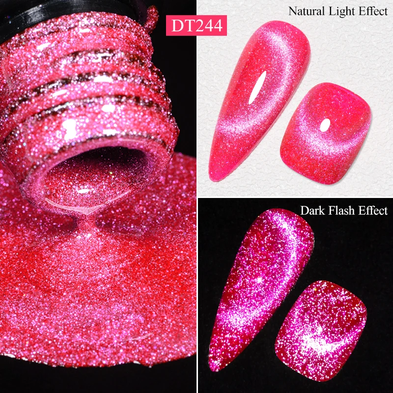 Top Trends: MEET ACROSS 7ml Amber Reflective Magnetic Gel Nail Polish Glitter Cat Gel Semi Permanent UV Gel Nail Art Varnish For Manicure Shoppable Styles