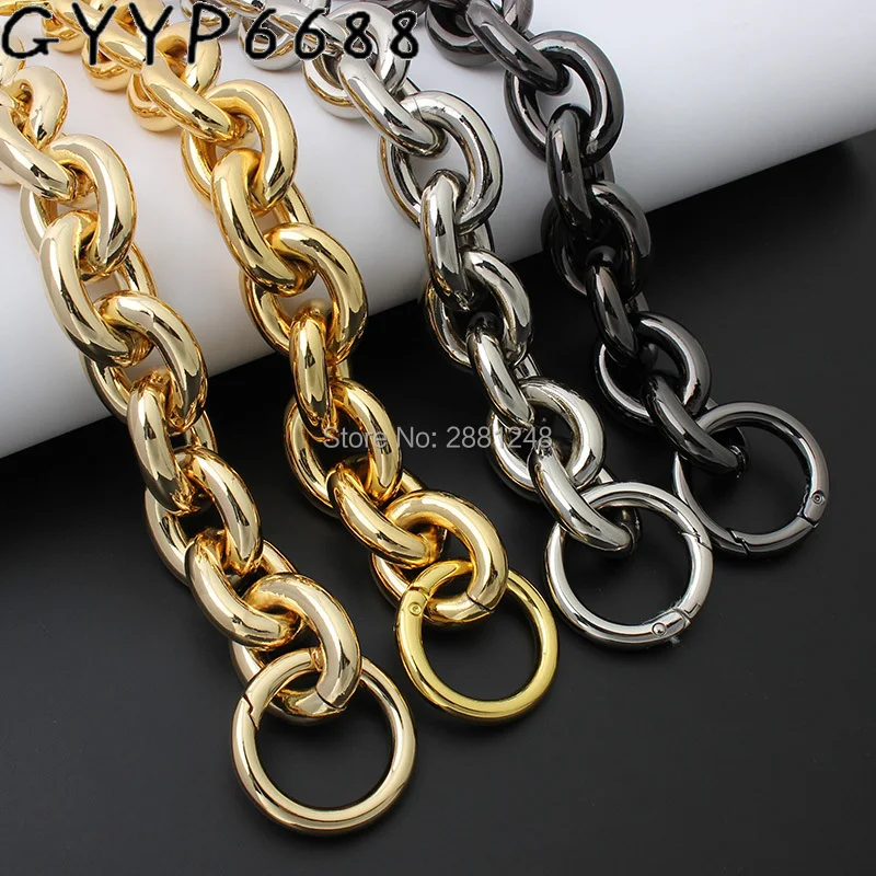 Top Trends: New 27mm K Gold Thick Round Aluminum Chain+ ring Light Weight Bags Strap Bag Parts Handles Easy Matching Accessory Handbag Straps Shoppable Styles