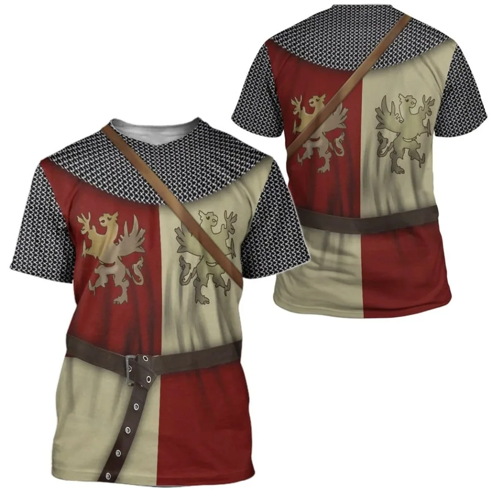 Top Trends: Warrior Armour 3D Printing T Shirt Man Summer O-Neck Short Sleeve Oversized Top Casual Tee Loose Streetwear Harajaku Shoppable Styles