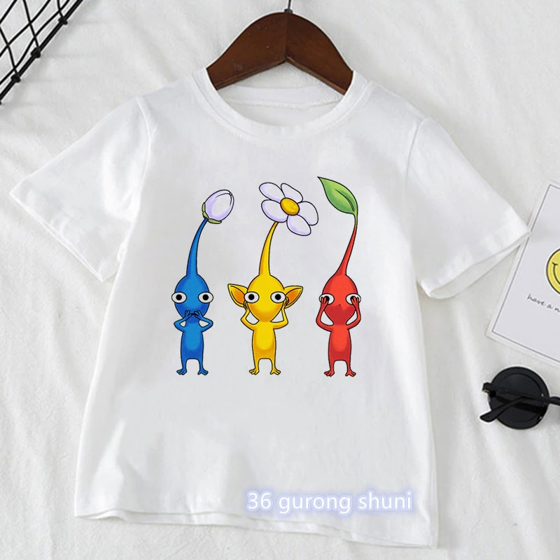 Top Trends: Funny T Shirt For Girls / Boys Pikmin Running Cartoon Print Tshirt Kawaii Kids Clothes Summer Tops Tee Shirt Harajuku Shirt Shoppable Styles