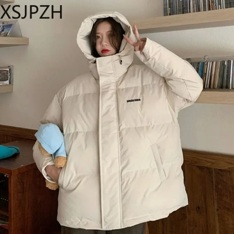 Top Trends: Women Cotton Coat Winter Jacket Female Short Hooded Parkas Korean Version Loose Outwear Breadwear Trend Overcoat 2023 New S-2XL Shoppable Styles - Image 2