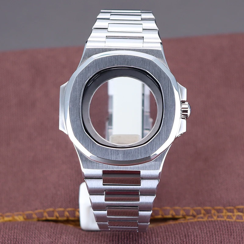 Top Trends: 39.5mm Watch Cases Watchband Parts Sapphire Crystal Glass For Modified Nautilus Seiko Nh34 Nh35 Nh36, 38 Movement Dial Waterproof Shoppable Styles