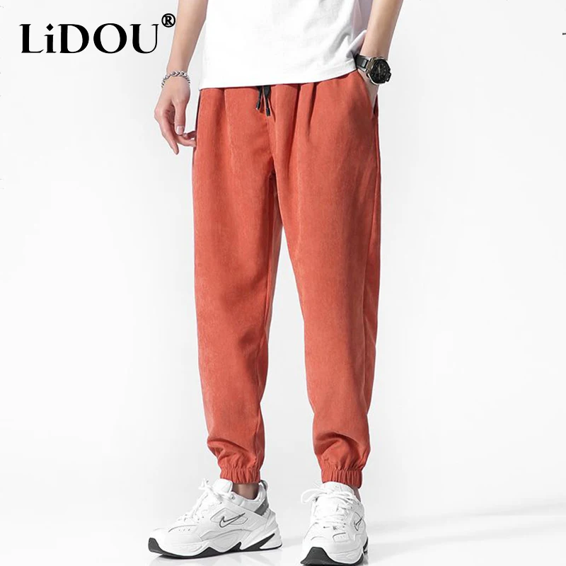 Top Trends: Spring Autumn Korean Fashion Casual Solid Trousers All Match Loose Sports Sweatpants Jogging Pants Men Hip Hop Harem Streetwear Shoppable Styles