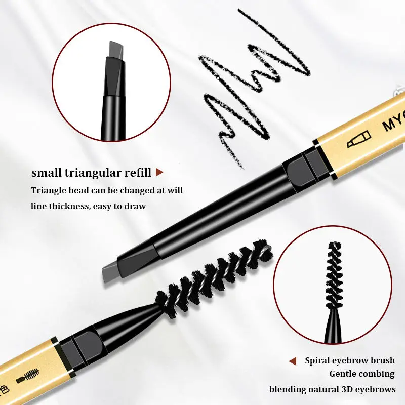 Top Trends: Double Head Eyebrow Pencil Long Lasting Waterproof 5 Colors Eye Brow Pen Tint Mascara Enhance Cosmetics Beauty Women Makeup Shoppable Styles - Image 2