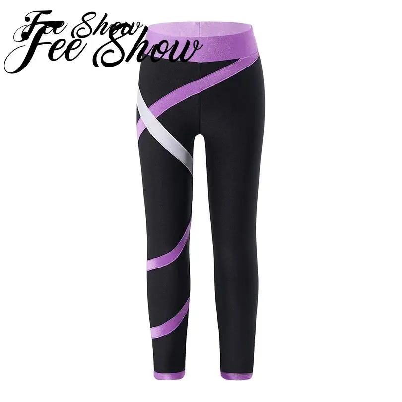 Top Trends: Figure Skating Pants For Kids Girls Training Sport Bottoms Leggings Close-fitting Stretchy Skinny Workout Dance Long Pants Tight Shoppable Styles