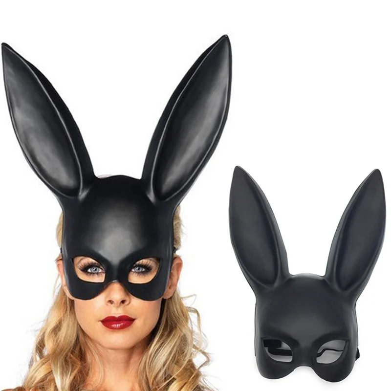 Top Trends: Makeup Ball Black Rabbit Mask Female Half Face Adult Halloween Props Gathering Cosplay Performance Supplies Shoppable Styles