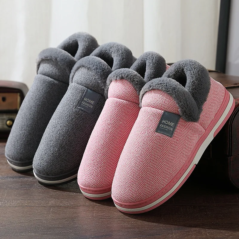 Top Trends: Big Size Slippers Home Men's Winter Shoes Soft Thick Plush Warm Slippers Non Slip Women Couples Slides Bedroom Indoor Footwear Shoppable Styles