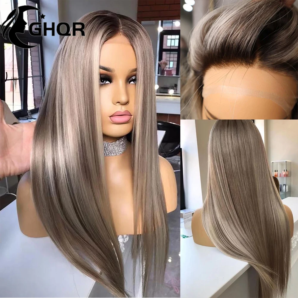 Top Trends: Highlight Human Hair Wig 360 Lace Frontal Straight Wig 13x4 T Part Blonde Colored Straight Wigs For Women HD Transparent Lace Shoppable Styles