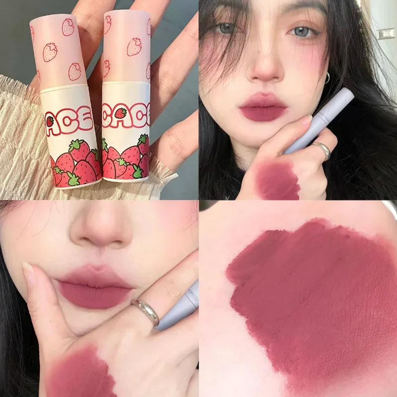 Top Trends: Lovely Strawberry Matte Liquid Lipstick Velvet Nude Red Lip Gloss Long Lasting Non-stick Cup Lip Mud Tint Cream Makeup Cosmetics Shoppable Styles