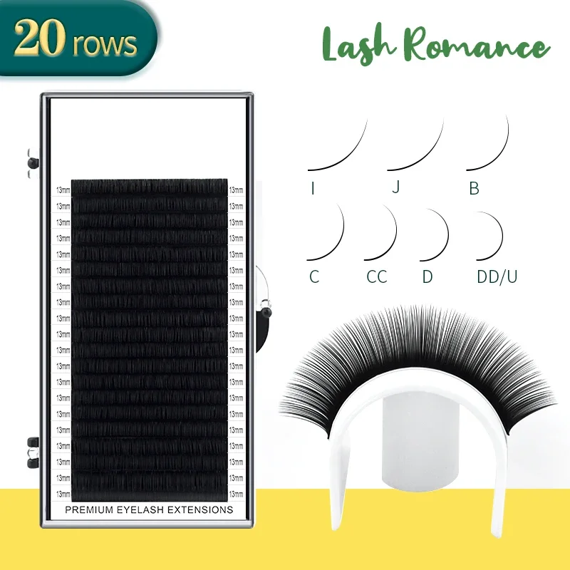 Top Trends: Lash Romance 20 Row Faux Lash Synthetic Mink Individual Eyelash Extension Dark Black Matte Soft Natural Eyelash Extension Shoppable Styles