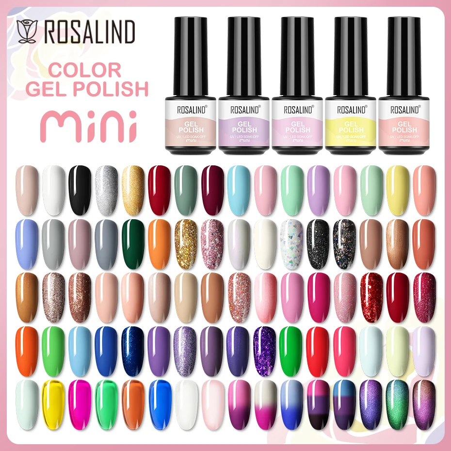 Top Trends: ROSALIND Gel Nail Polish Hybrid Varnishes Semi Permanent Nail Art Design Need UV Lamp Soak Off Nail Gel Polish Base Top Coat Shoppable Styles