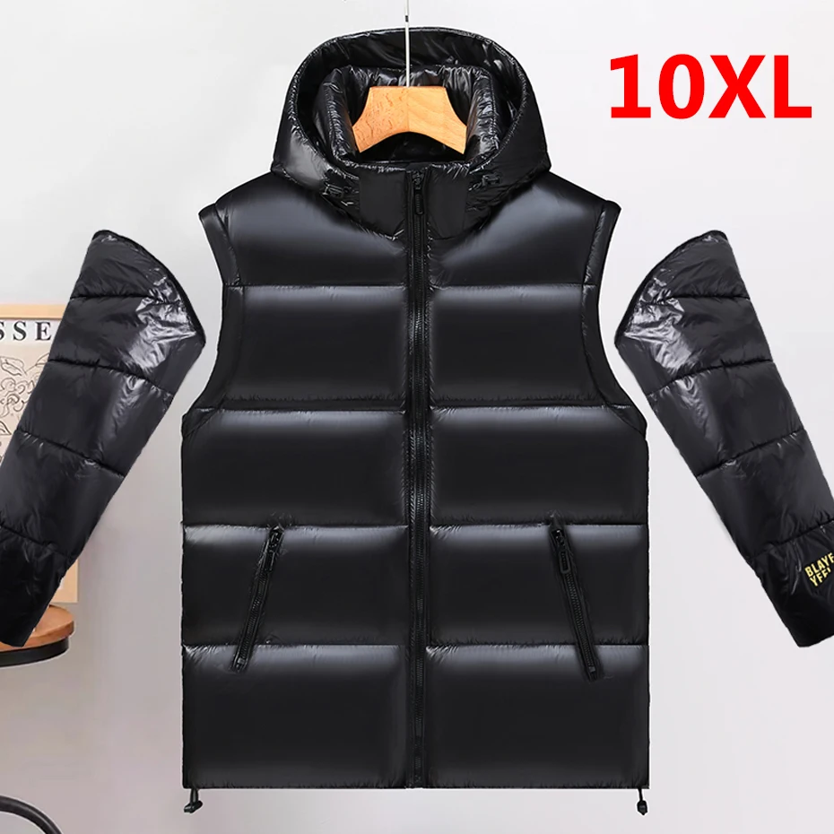 Top Trends: Winter Padded Jacket Men Waterproof Parkas Detachable Sleeves Jacket Coat Plus Size 10XL Fashion Winter Thick Jacket Windbreak Shoppable Styles