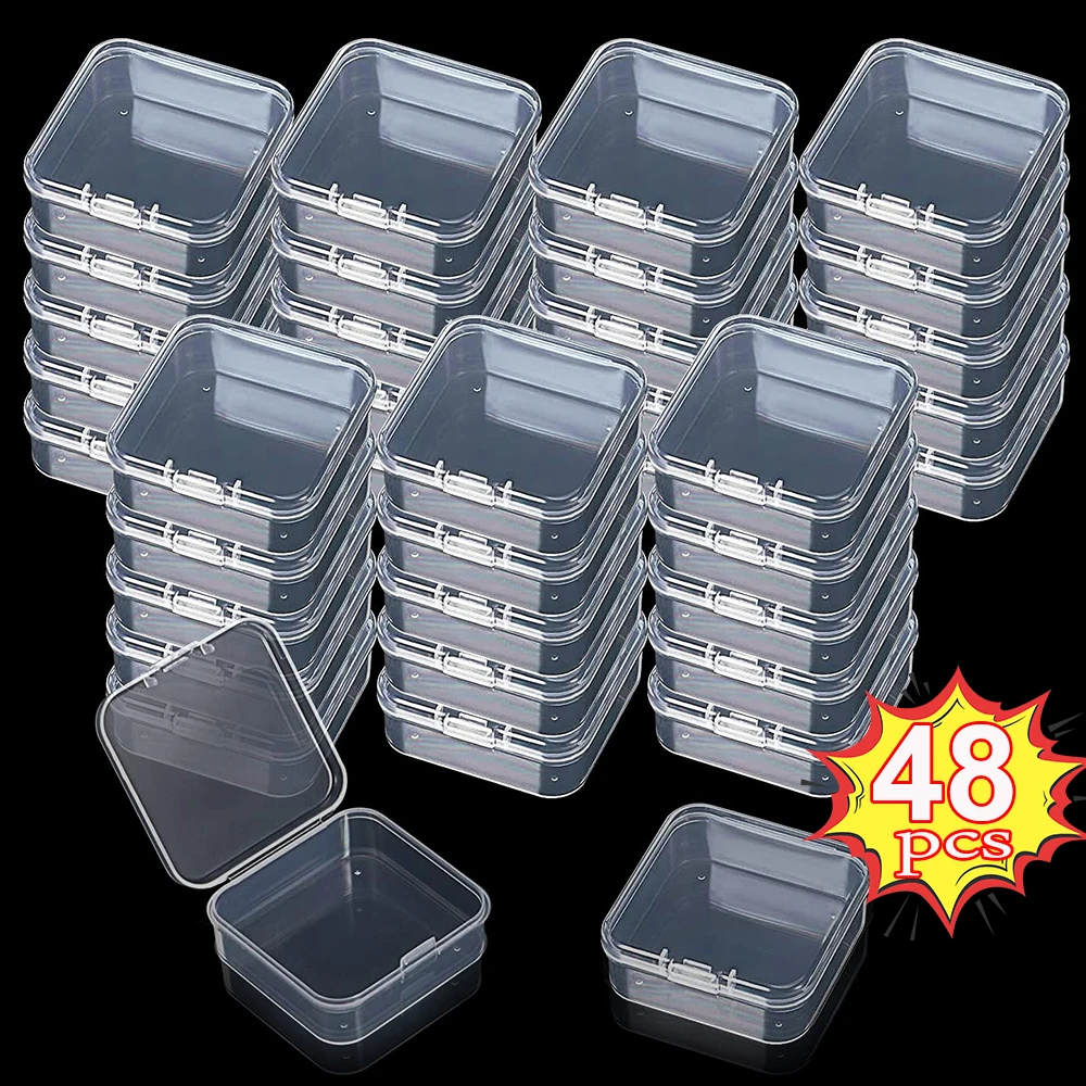 Top Trends: Transparent Square Plastic Storage Mini Boxes Earrings Jewelry Boxes Packaging Storage Small Square Box DIY Jewelry Organizer Shoppable Styles