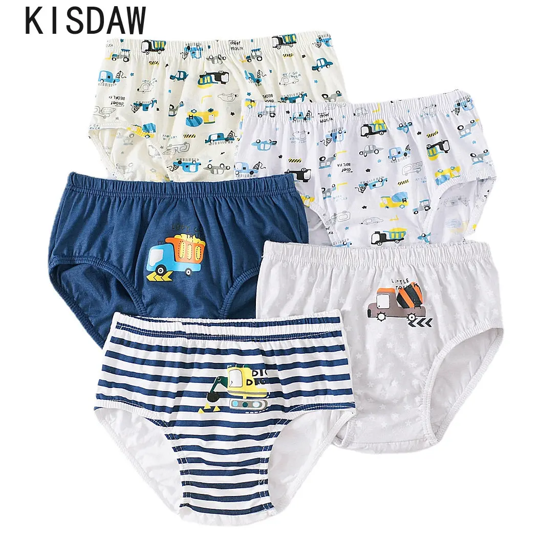 Top Trends: 5 Pcs / Lot Kids Underwear Soft Cotton Briefs For Boys Cute Cars Cartoon Children Underwear Breathable Boys Underpants Comfortable Shoppable Styles