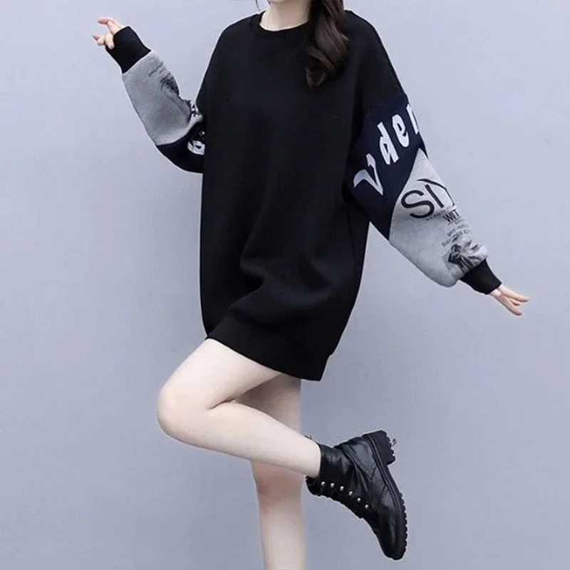 Top Trends: Spring Autumn KPOP Fashion Style Harajuku Slim Fit Tops Women All Match Loose Casual Outerwear Printed Long Sleeve Sweatshirt Shoppable Styles - Image 5