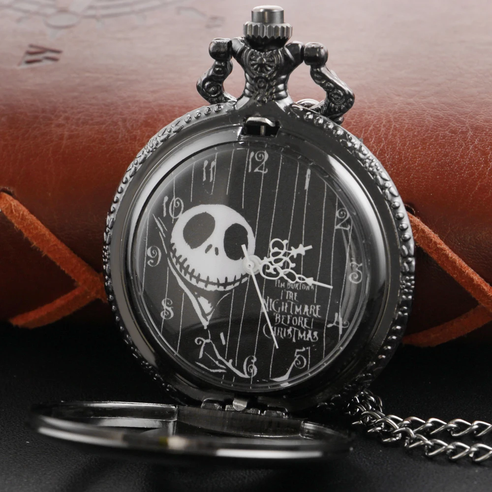 Top Trends: Vintage Christmas Theme Quartz Pocket Watch Jack And Sally Design Necklace Mens Womens Xmas Gift Shoppable Styles - Image 2