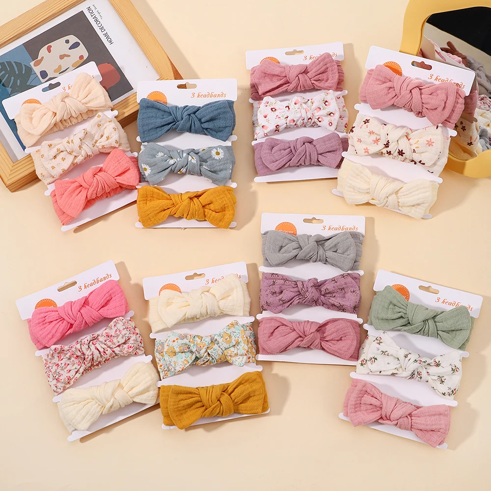 Top Trends: 3pcs Baby Girls Headband Set Bow Knot Head Wrap Bandage Kids Toddlers Headwear Hair Band Infant Baby Newborn Hair Accessories Shoppable Styles