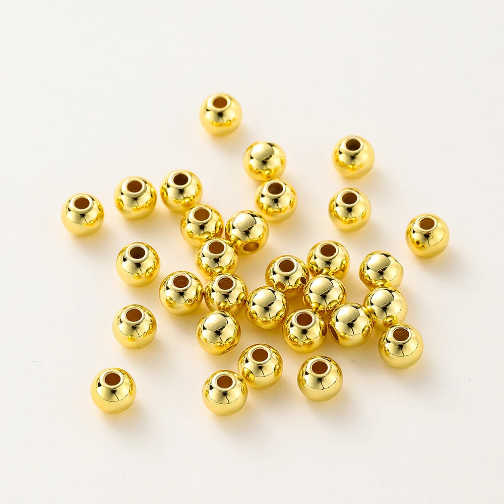 Top Trends: 20-100Pcs 2 / 2.5 / 3 / 4 / 6 / 8mm 14K / 18K Gold Plated Brass Round Ball Beads Spacer Beads For DIY Jewelry Making Findings Accessories Shoppable Styles