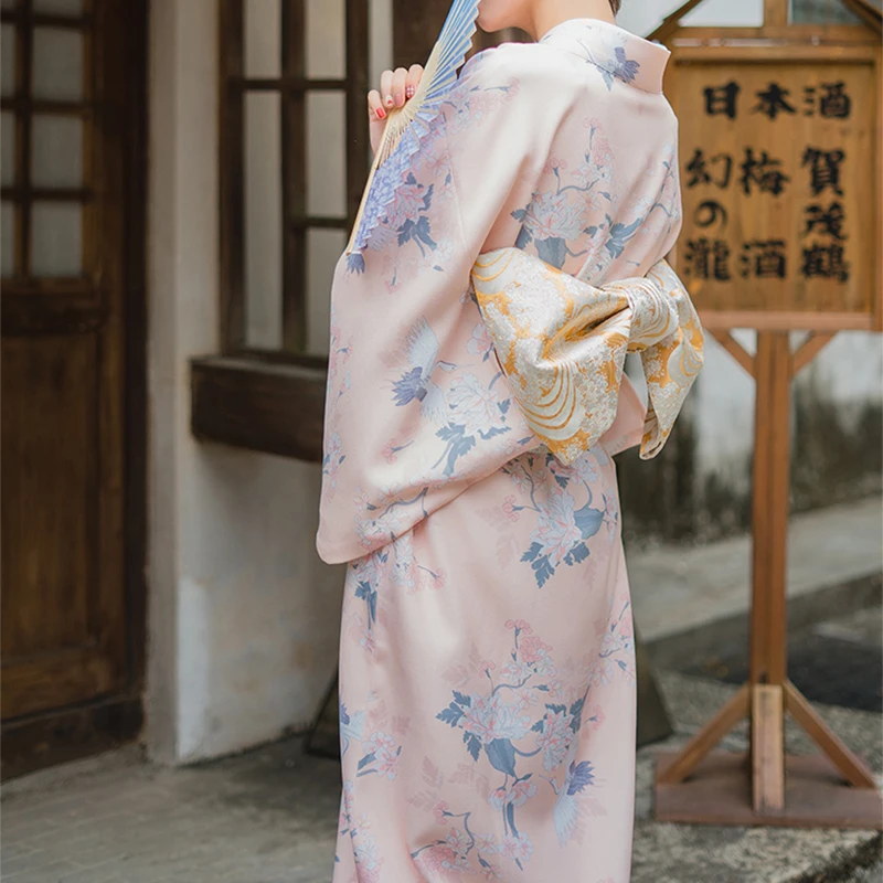 Top Trends: Traditional Japanese Yukata Classic Geisha Kimono Obi Belt Sakura Print Cummerbunds Bow-knot Noble Retro Japanese Waistband Shoppable Styles - Image 2