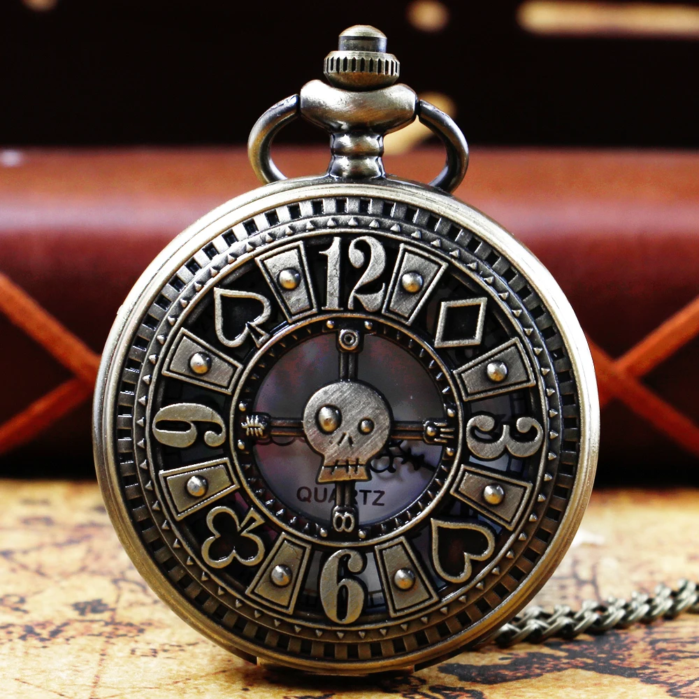 Top Trends: Creative Poker Hollow Out Design Pocket Watch For Men Women Friends Personalised Vintage Necklace With Chain Shoppable Styles