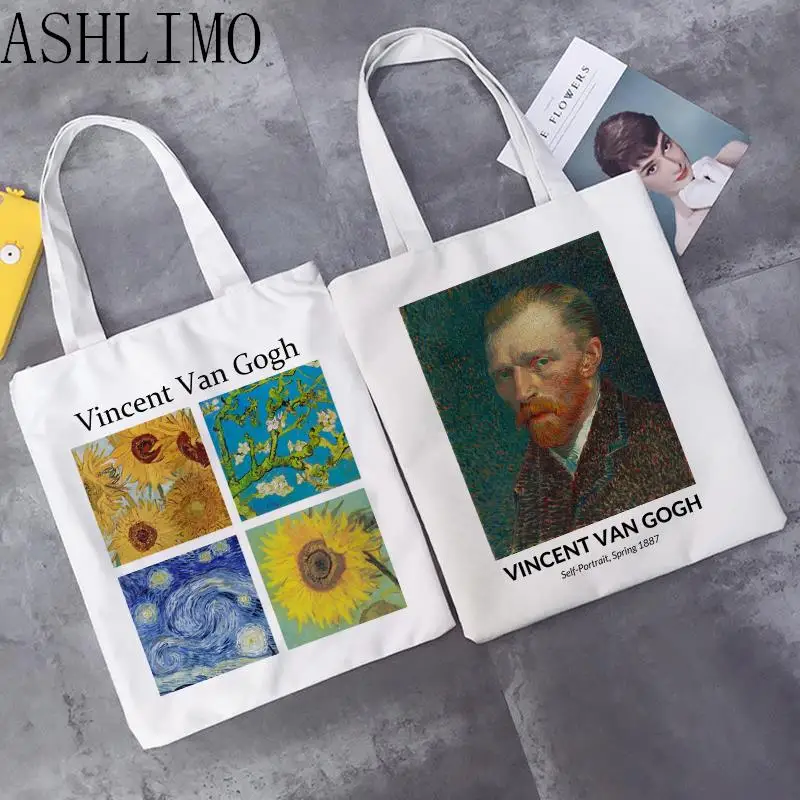 Top Trends: Lady Bag Shopper Van Gogh Art Oil Paint Printed Kawaii Bag Harajuku Women Shopping Bag Canvas Shopper Bag Girl Handbag Tote Bags Shoppable Styles