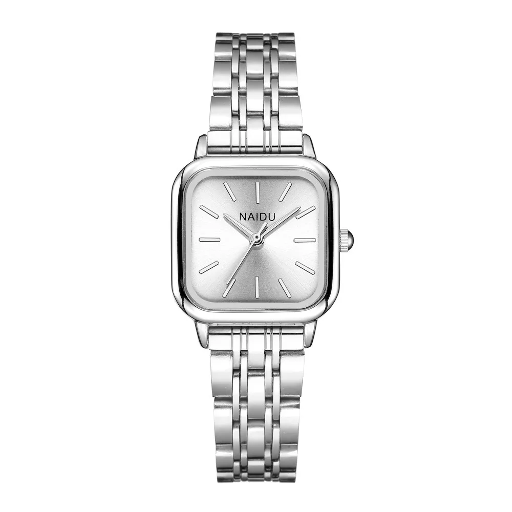 Top Trends: Fashion Square Women's Wristwatch Simple Silver Steel Strap Ladies' Fashion Watch Shoppable Styles