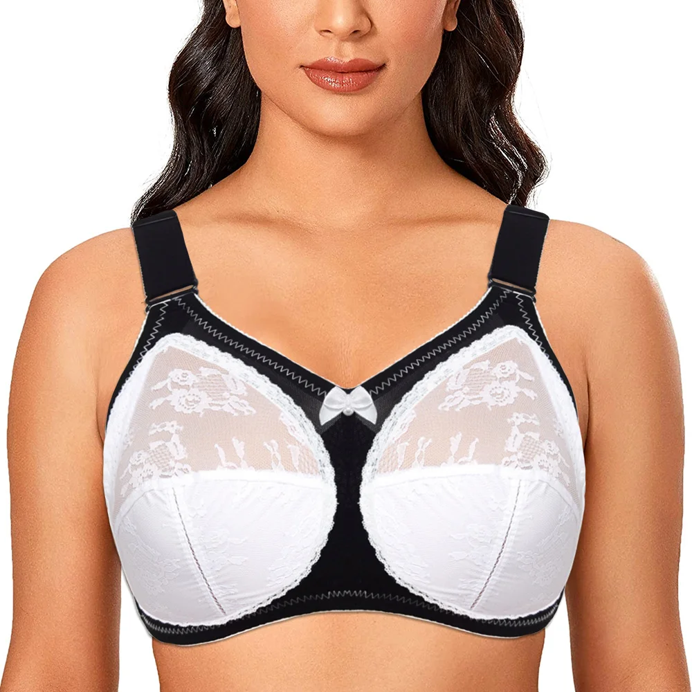 Top Trends: Bras For Women Big Minimizer Bras Plus Size Lace Bra Women Unlined Full Cup Big Cup Thin Wireless Adjusted-straps D E F G H I Shoppable Styles