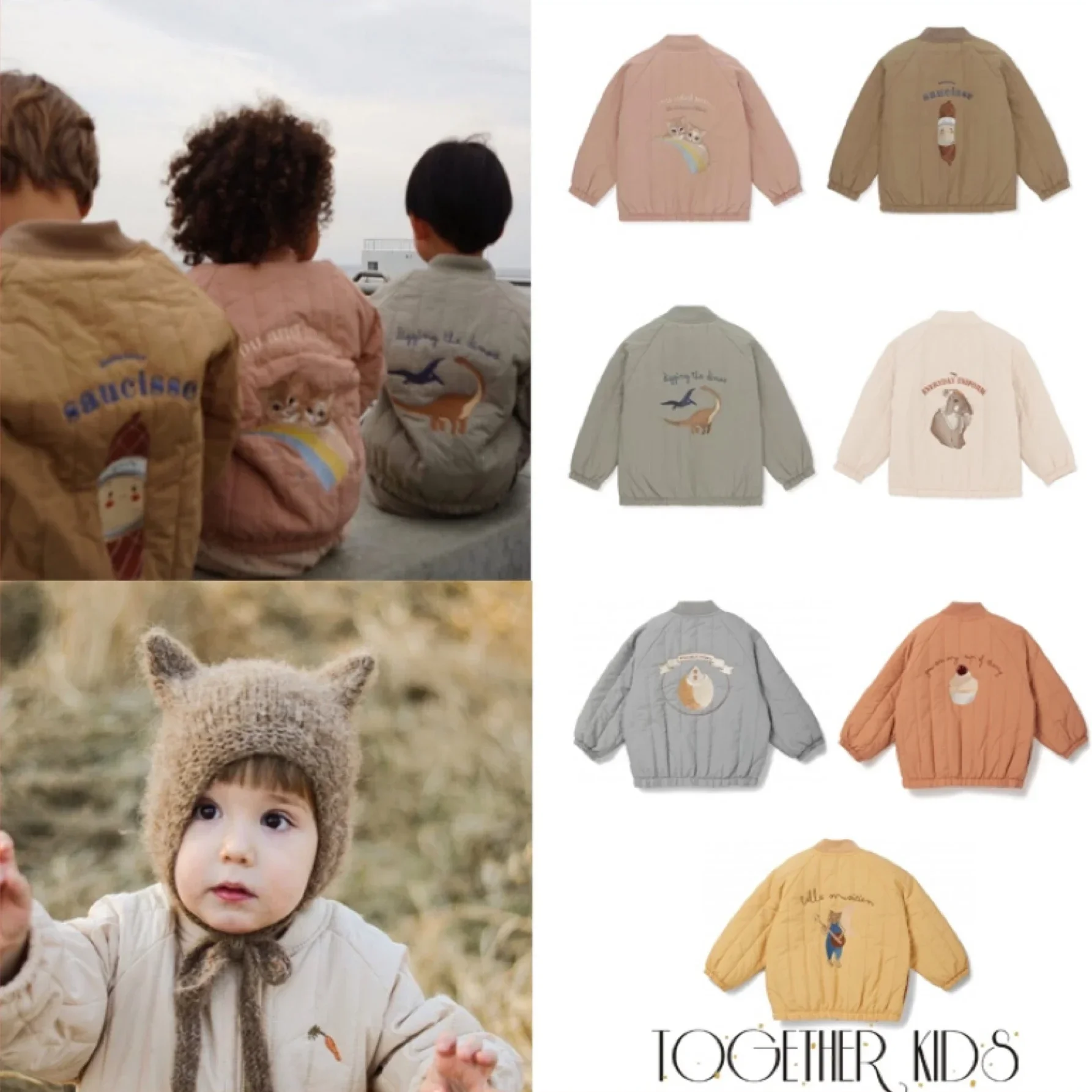 Top Trends: INS Baby Boys Cartoon Cotton Outwear Kids Winter Clothes Toddler Girl Lambswool Konges Slojd Jacket Embroidery Coat Flight Suit Shoppable Styles