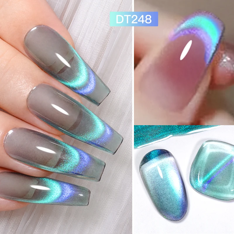 Top Trends: 7ml Double Light Cat Magnetic Gel Nail Polish Glitter Crystal Jelly Rainbow Magnetic Gel Semi-Permanent Soak Off UV LED Varnish Shoppable Styles