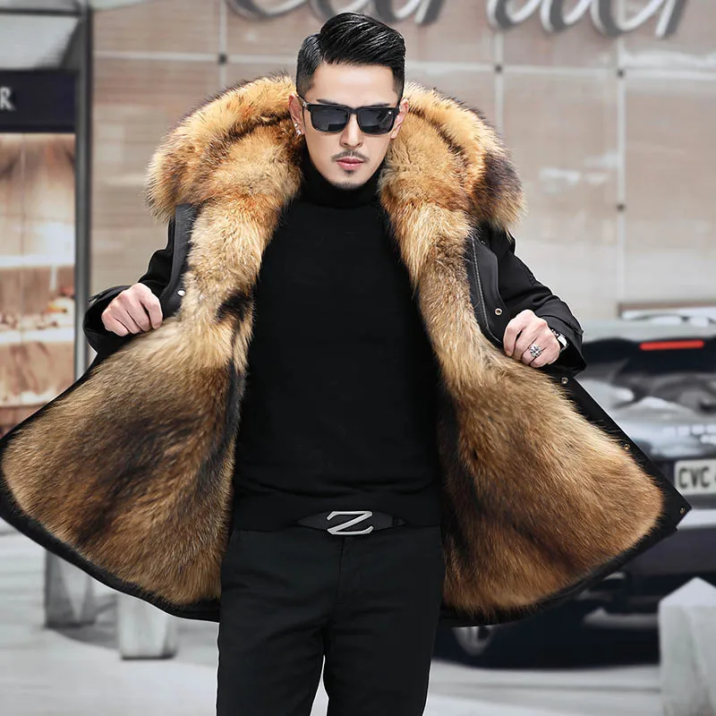 Top Trends: Winter Parka Mink Liner Men&#039;s Whole Mink Mid-Length Detachable Fur Coat Fox Fur Long Below The Knee Overcoat Shoppable Styles